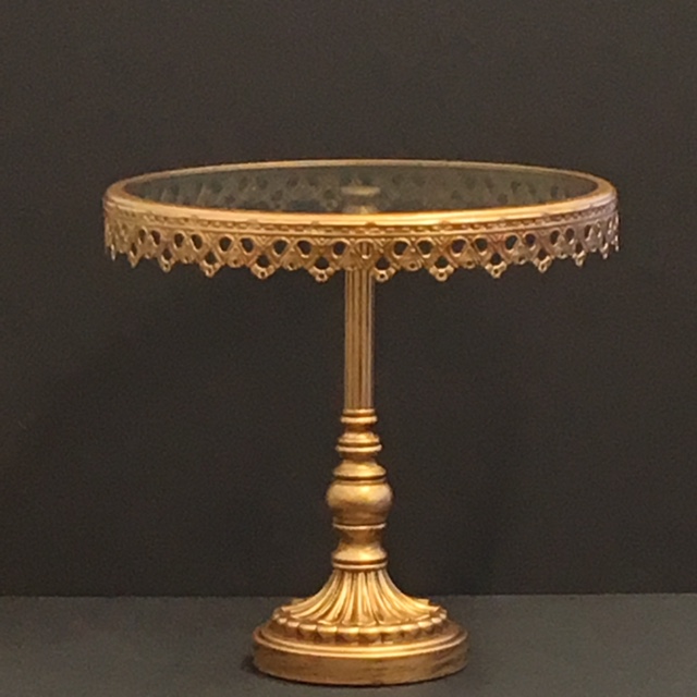 Gold/glass pedestal large